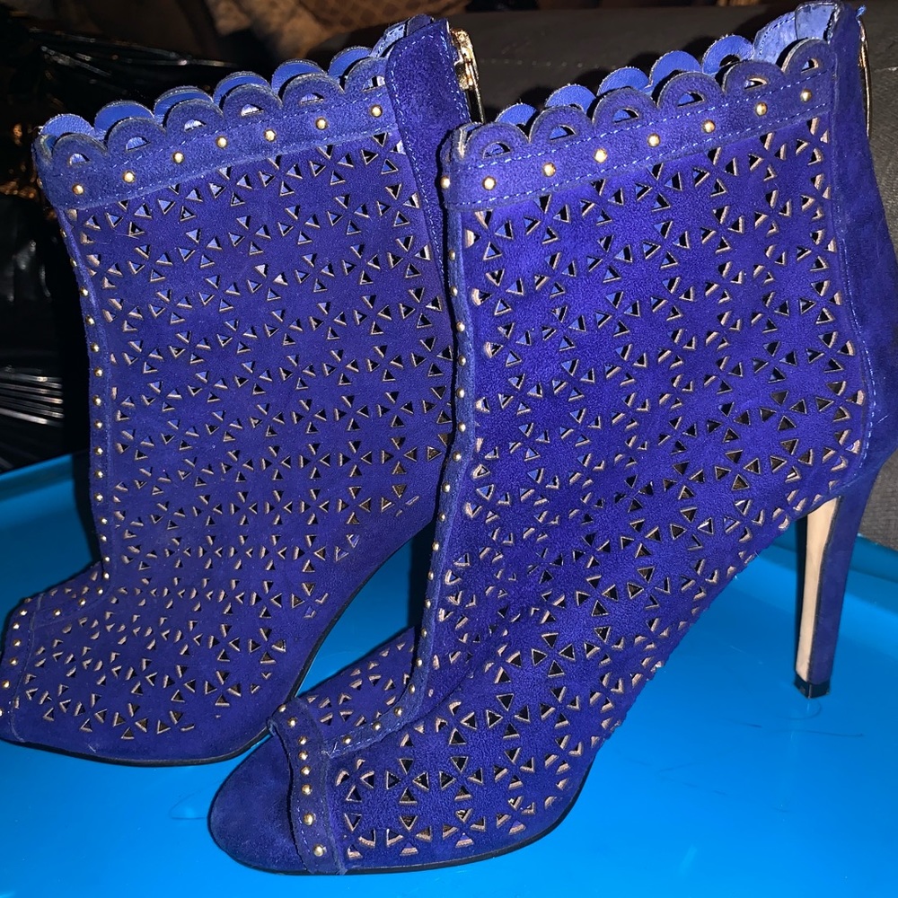 Open toe ankle boots